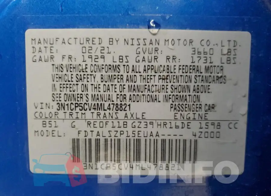 3N1CP5CV4ML478821 Photo# 14