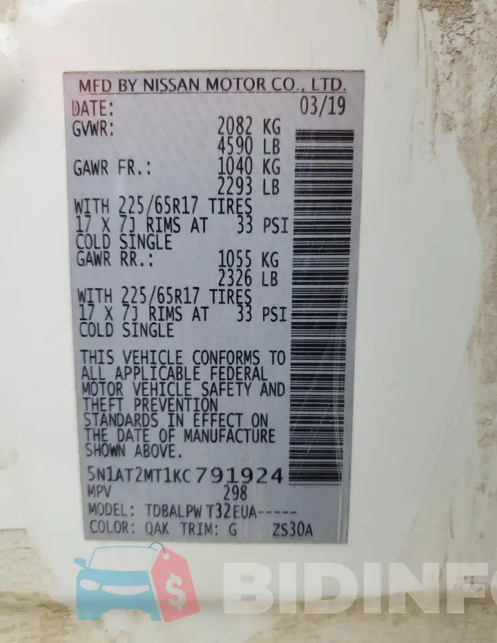 5N1AT2MT1KC791924 Photo# 13