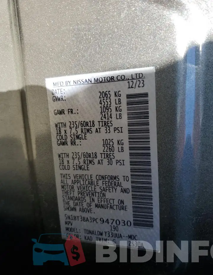5N1BT3BA3PC947030 Photo# 14