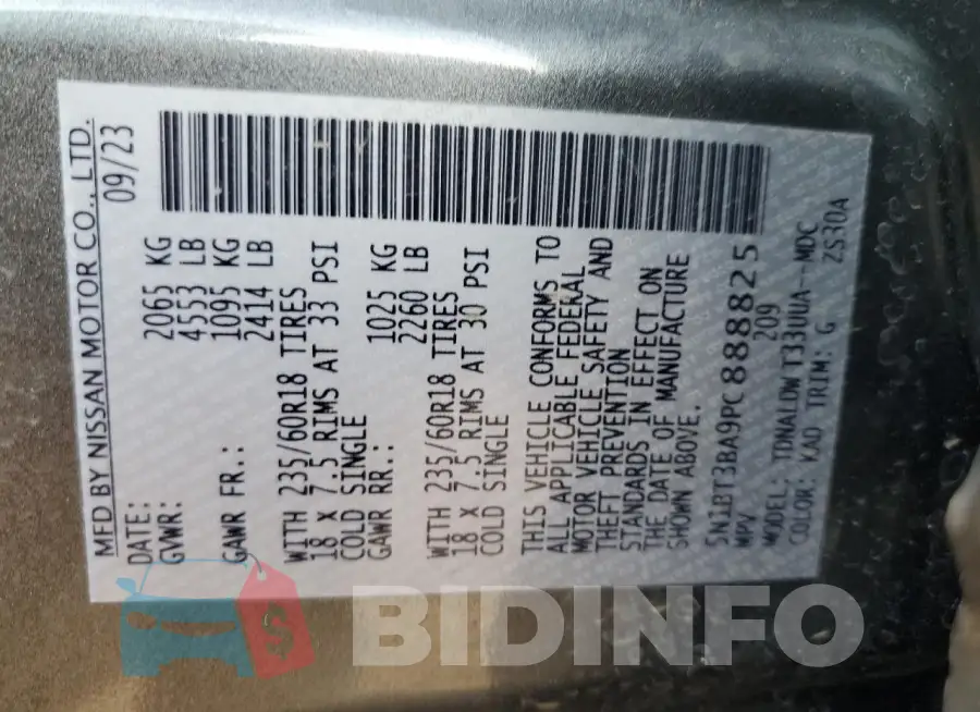 5N1BT3BA9PC888825 Photo# 14