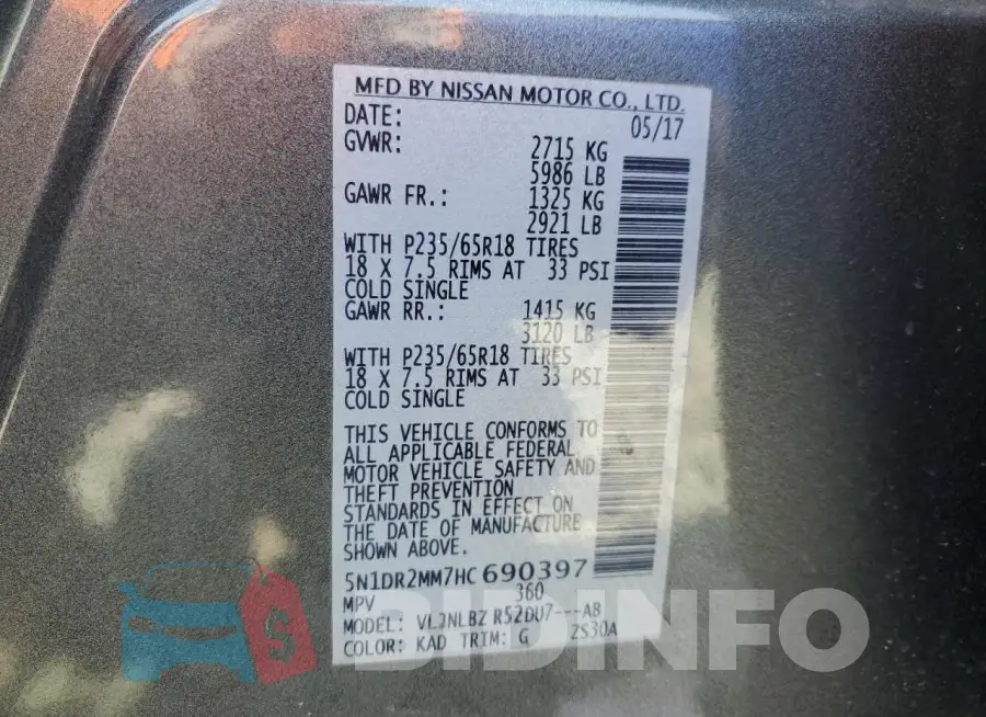 5N1DR2MM7HC690397 Photo# 13
