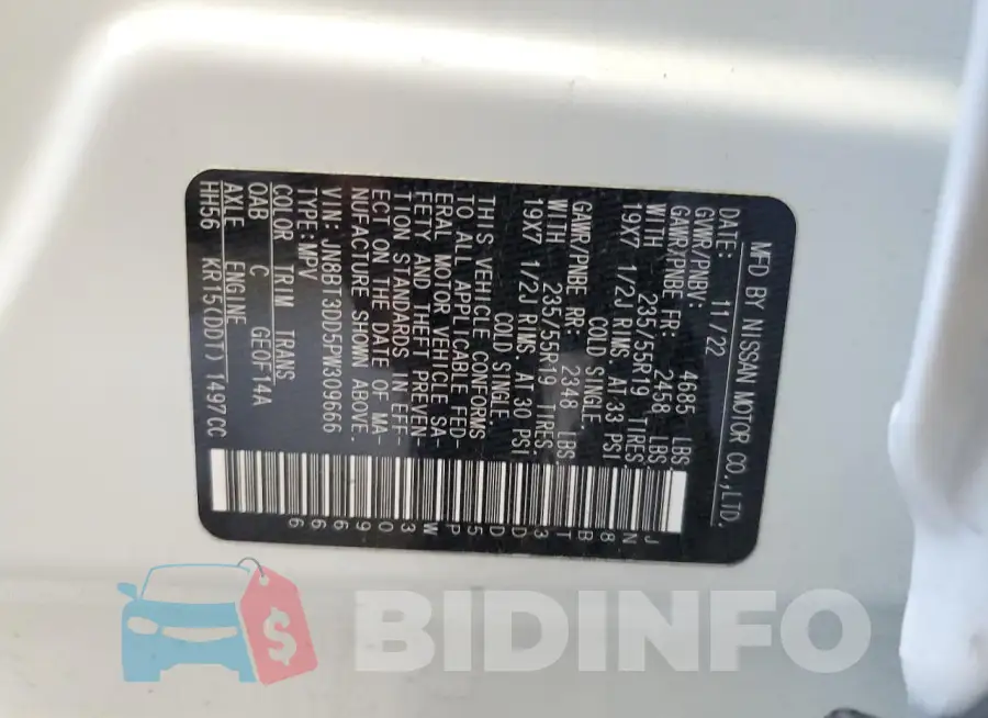 JN8BT3DD5PW309666 Photo# 14