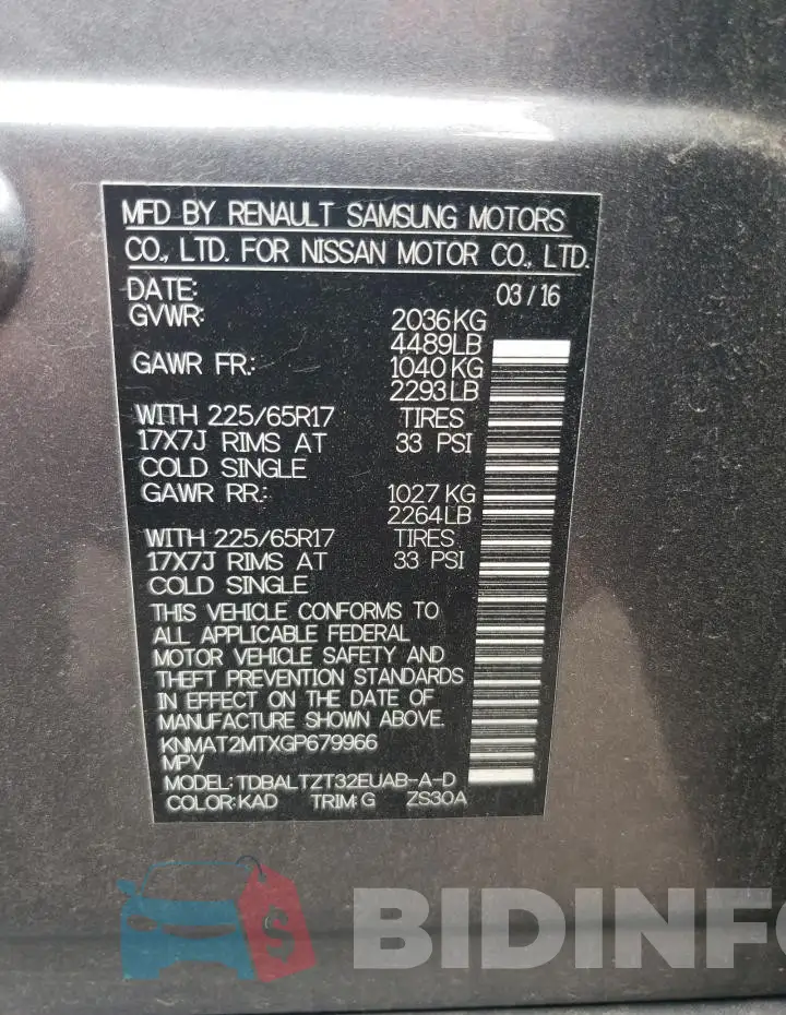 KNMAT2MTXGP679966 Photo# 14
