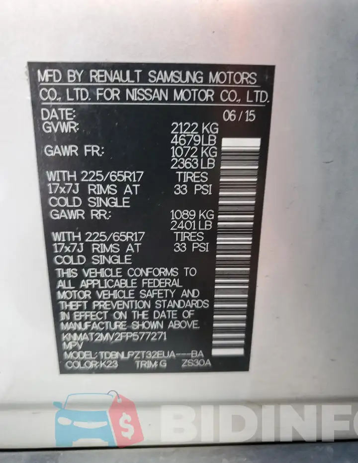 KNMAT2MV2FP577271 Photo# 14