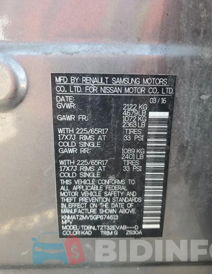 KNMAT2MV5GP674613 Photo# 13