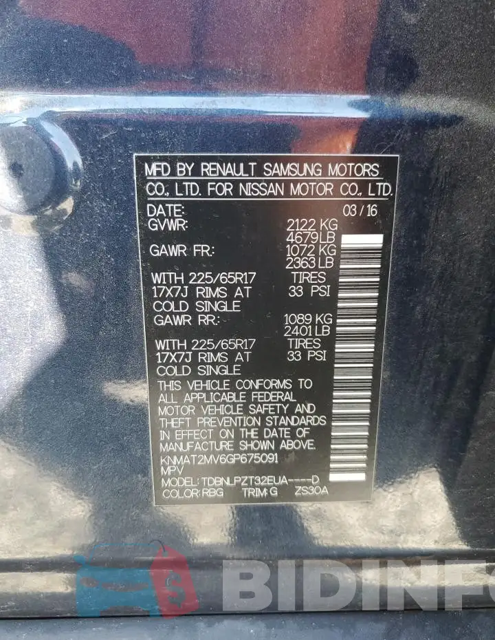 KNMAT2MV6GP675091 Photo# 13