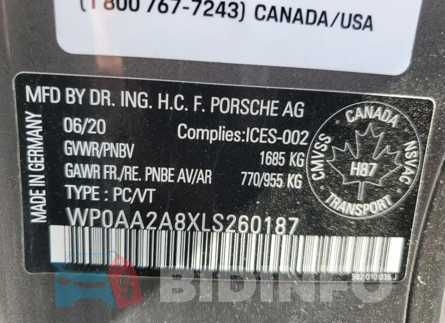 WP0AA2A8XLS260187 Photo# 13