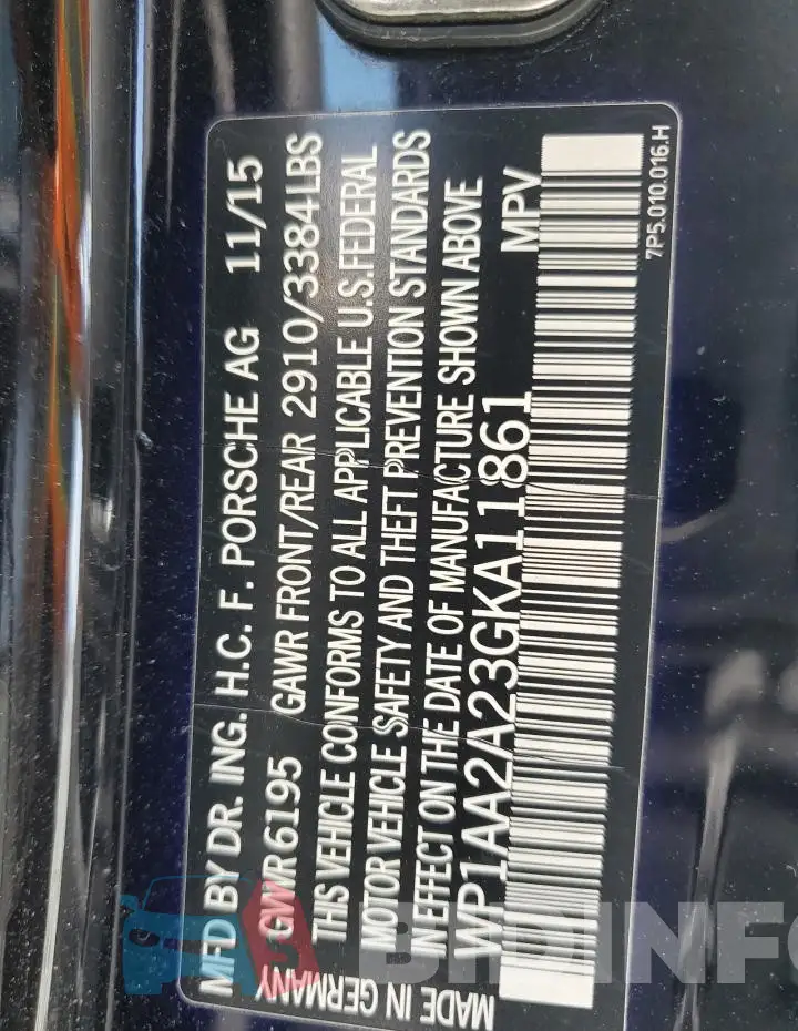 WP1AA2A23GKA11861 Photo# 13