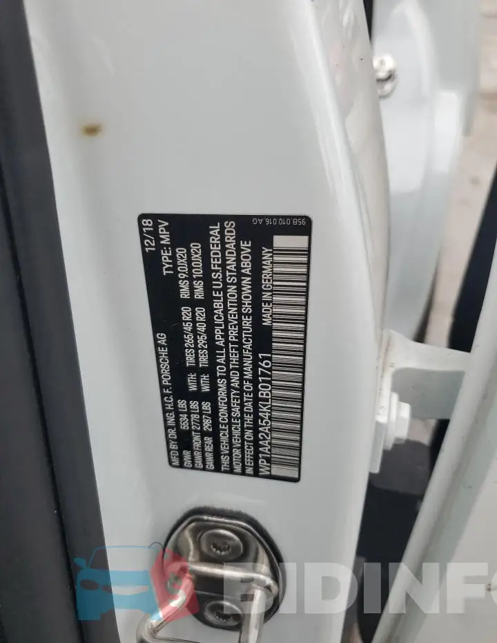 WP1AA2A54KLB01761 Photo# 13