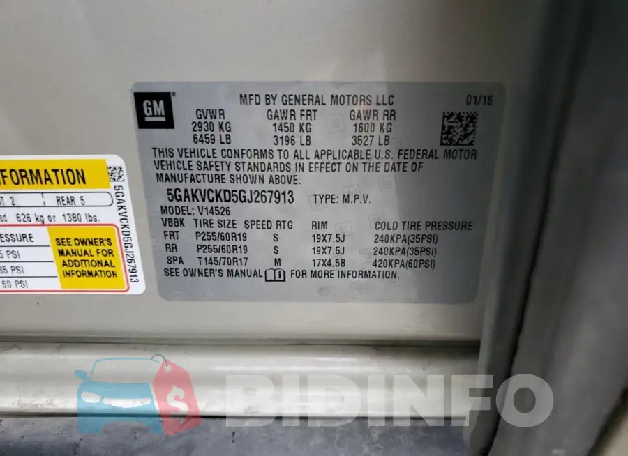 5GAKVCKD5GJ267913 Photo# 13