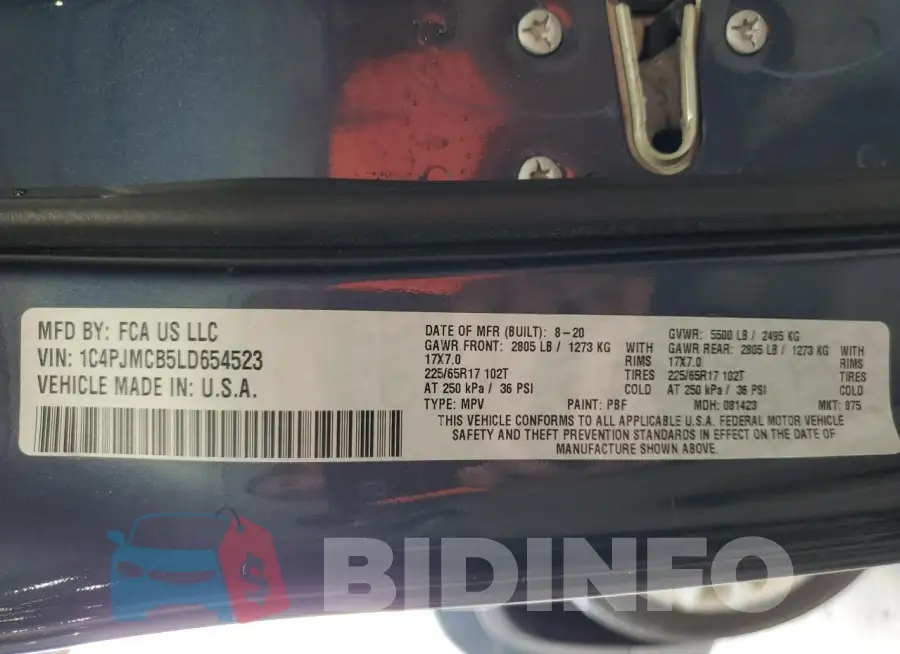 1C4PJMCB5LD654523 Photo# 14