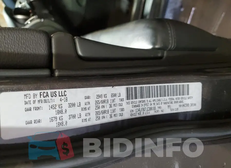 1C4RJFBG7JC388183 Photo# 13