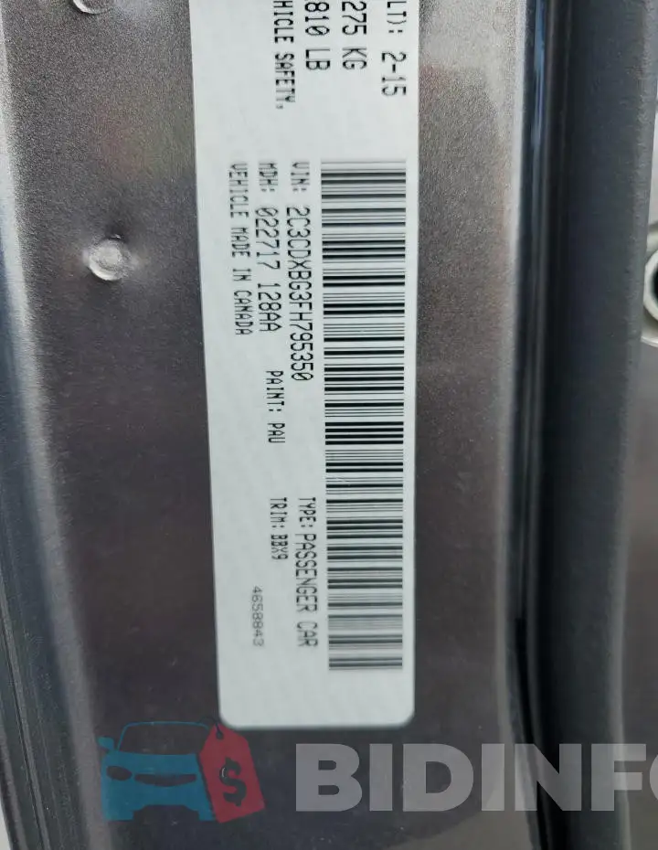 2C3CDXBG3FH795350 Photo# 13