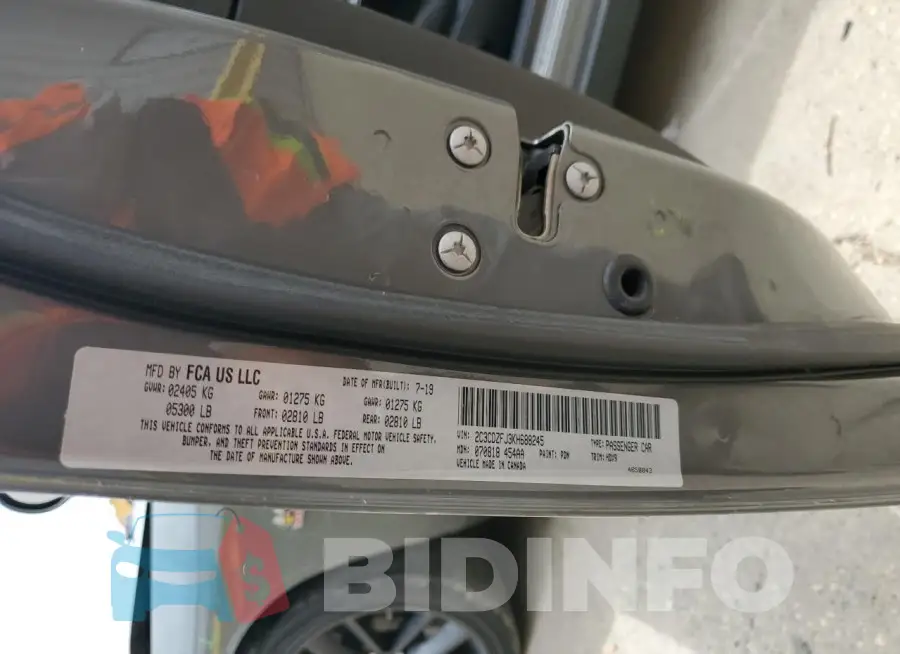 2C3CDZFJ3KH688245 Photo# 13