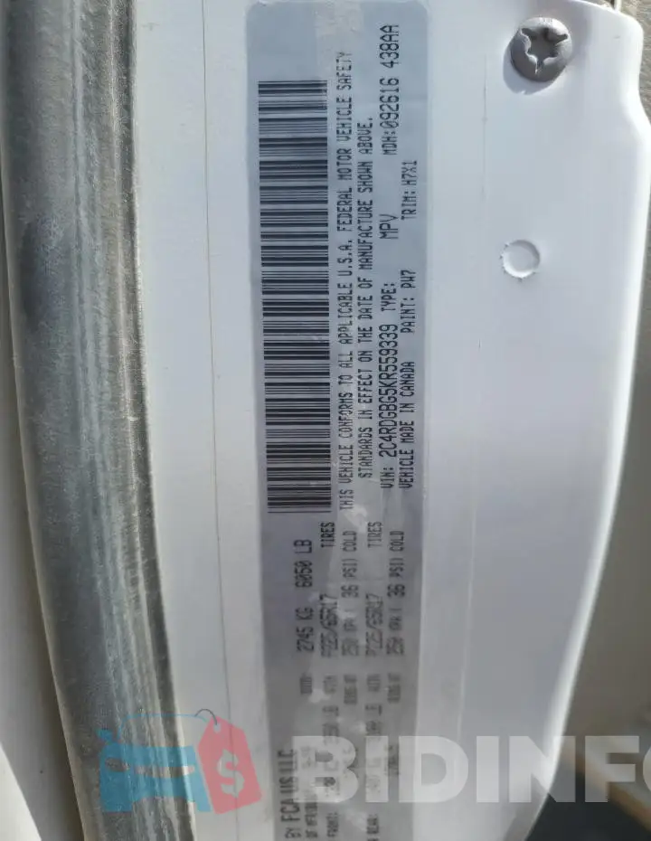 2C4RDGBG5KR559339 Photo# 13