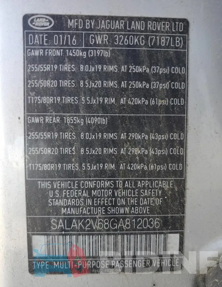 SALAK2V68GA812036 Photo# 13