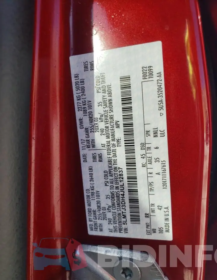 5LMTJ3DH4JUL12837 Photo# 13