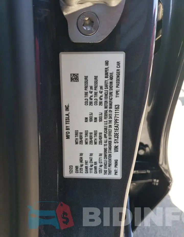 5YJ3E1EA7PF711163 Photo# 13