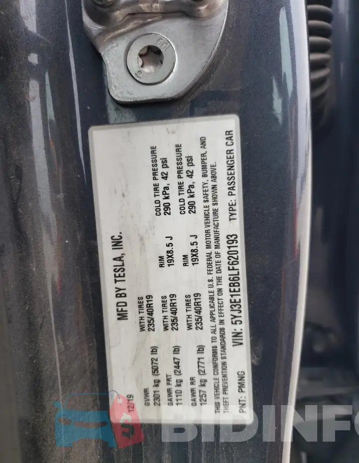 5YJ3E1EB6LF620193 Photo# 12