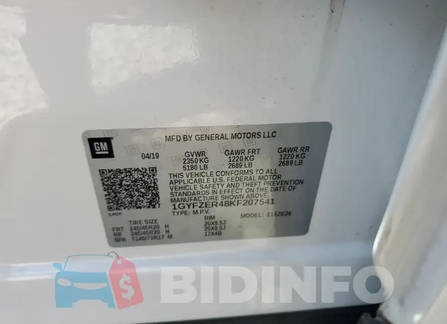 1GYFZER48KF207541 Photo# 13