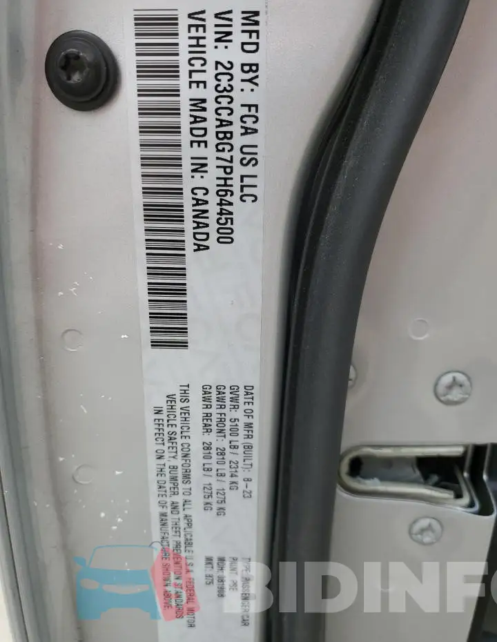2C3CCABG7PH644500 Photo# 13