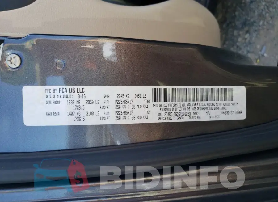 2C4RC1BG9GR301283 Photo# 13