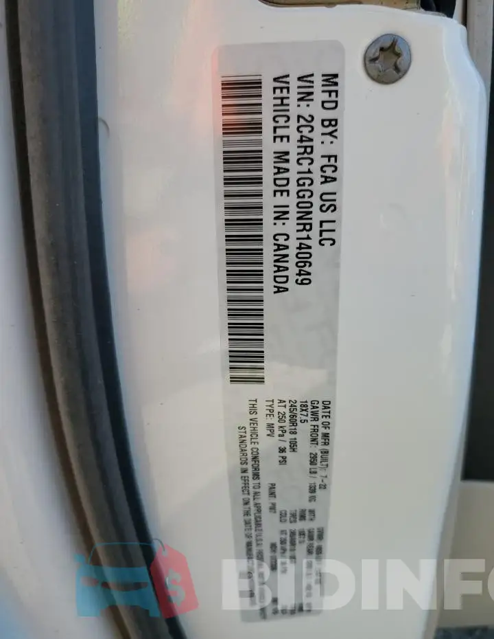 2C4RC1GG0NR140649 Photo# 14