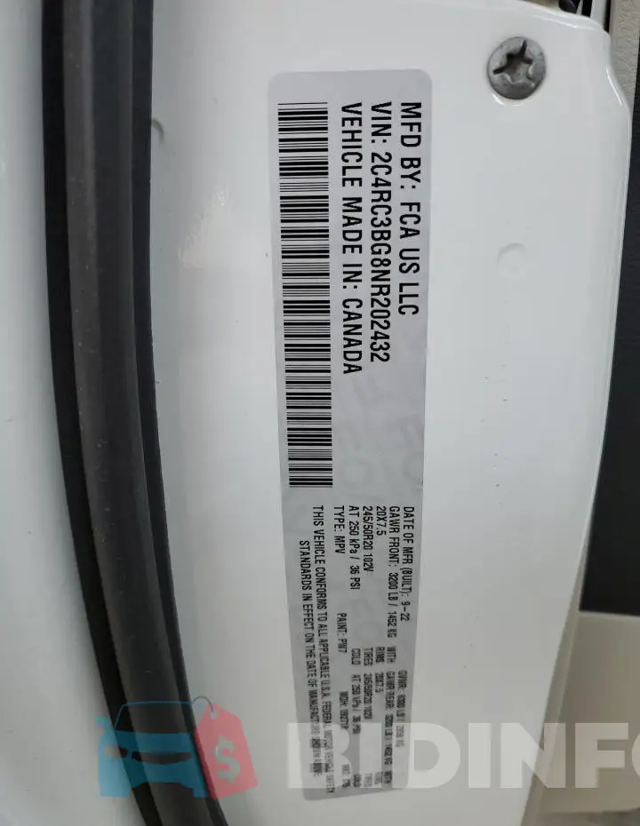 2C4RC3BG8NR202432 Photo# 13