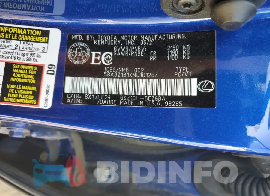 58ABZ1B1XMU101267 Photo# 12