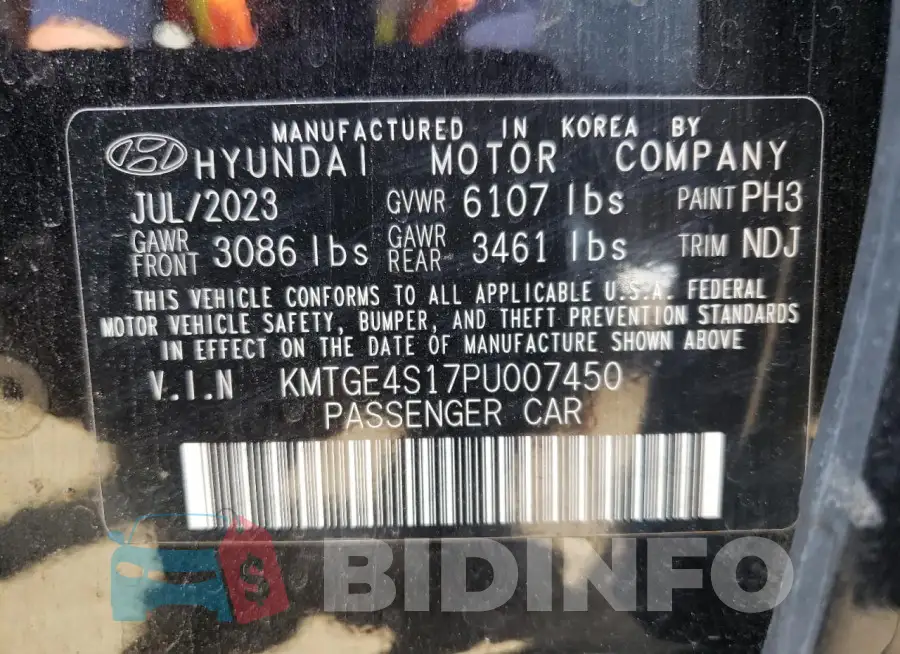 KMTGE4S17PU007450 Photo# 12