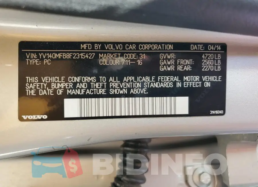 YV140MFB8F2315427 Photo# 12