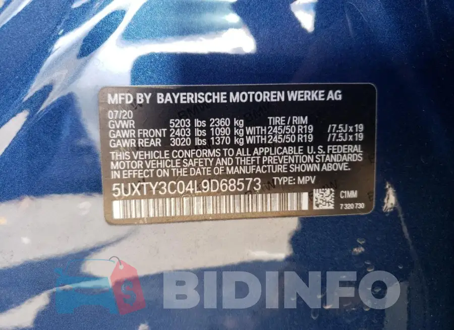 5UXTY3C04L9D68573 Photo# 12