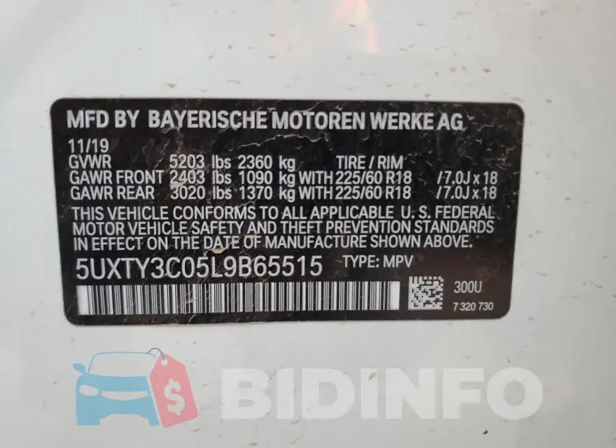 5UXTY3C05L9B65515 Photo# 12