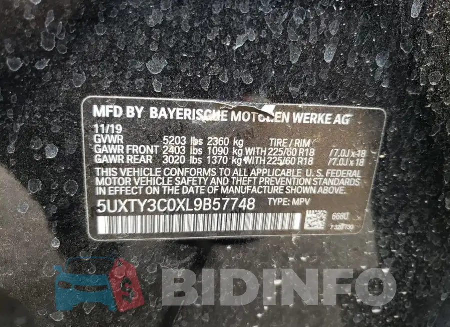 5UXTY3C0XL9B57748 Photo# 13