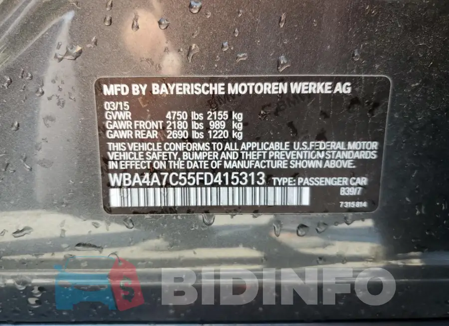 WBA4A7C55FD415313 Photo# 12
