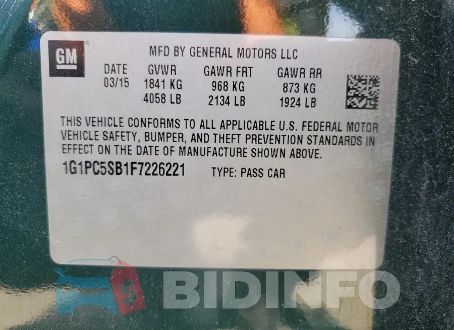 1G1PC5SB1F7226221 Photo# 12