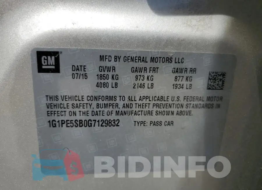 1G1PE5SB0G7129832 Photo# 12