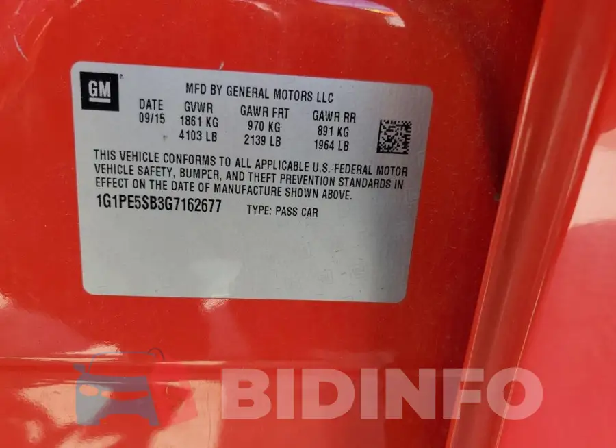 1G1PE5SB3G7162677 Photo# 12