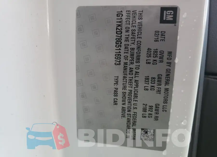 1G1YK2D78G5116973 Photo# 12