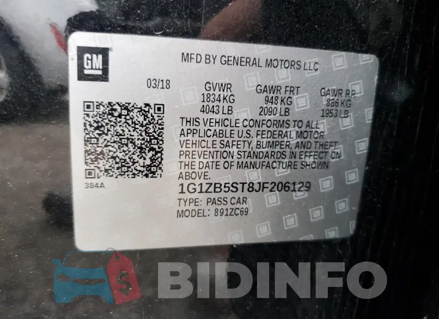 1G1ZB5ST8JF206129 Photo# 12