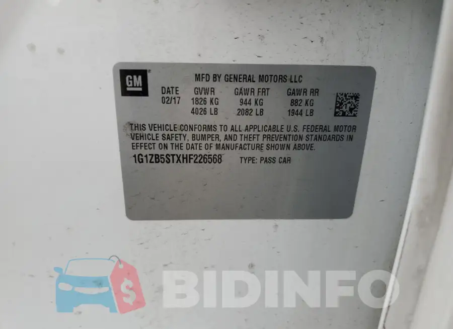 1G1ZB5STXHF226568 Photo# 12