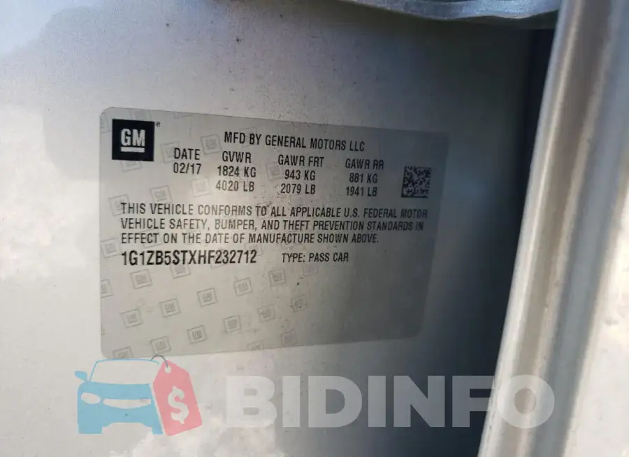 1G1ZB5STXHF232712 Photo# 12