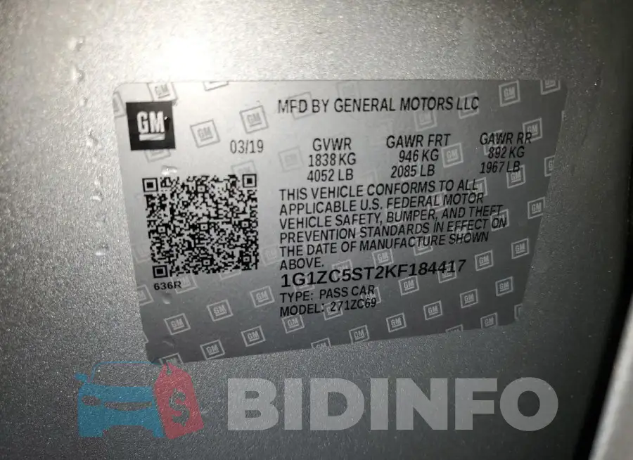 1G1ZC5ST2KF184417 Photo# 13