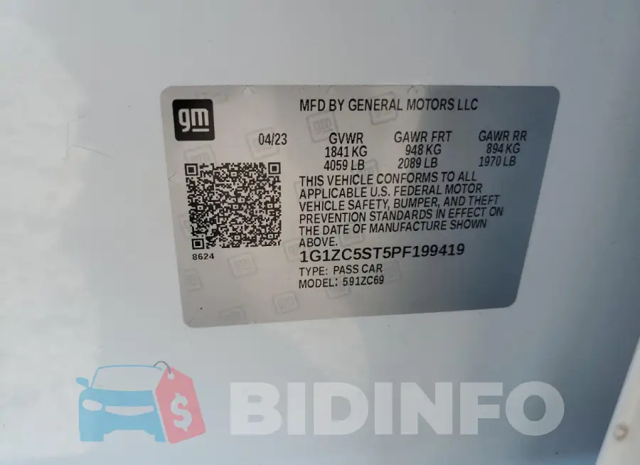 1G1ZC5ST5PF199419 Photo# 12