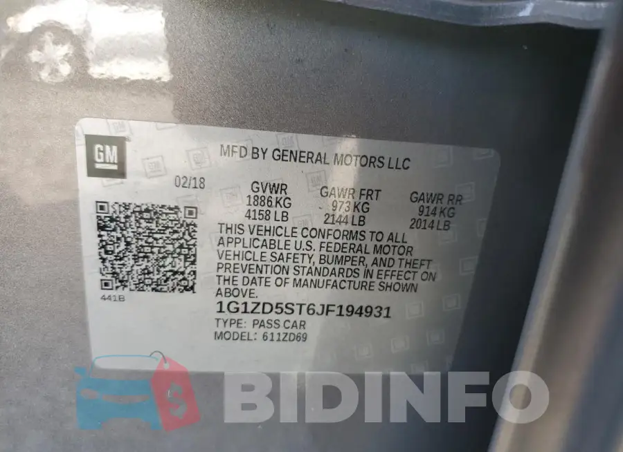 1G1ZD5ST6JF194931 Photo# 12