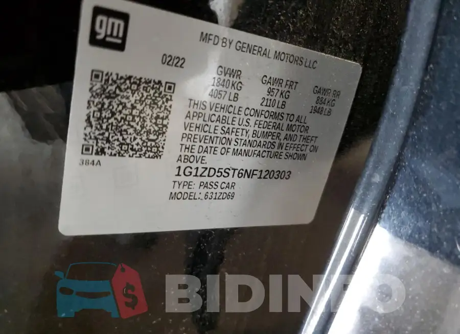 1G1ZD5ST6NF120303 Photo# 12