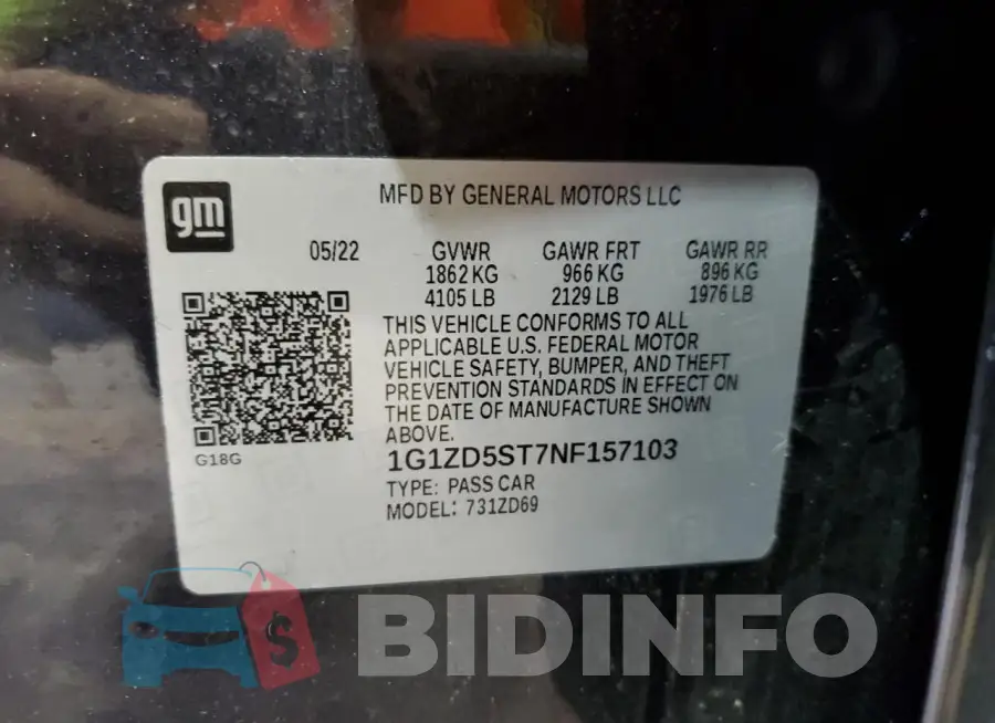 1G1ZD5ST7NF157103 Photo# 13