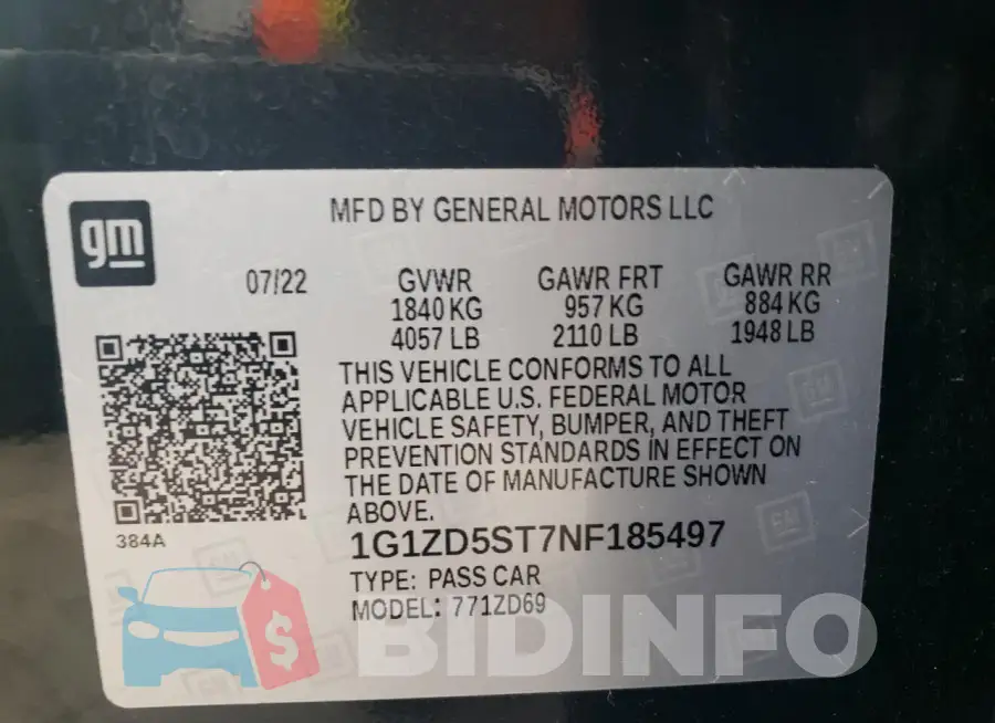 1G1ZD5ST7NF185497 Photo# 13