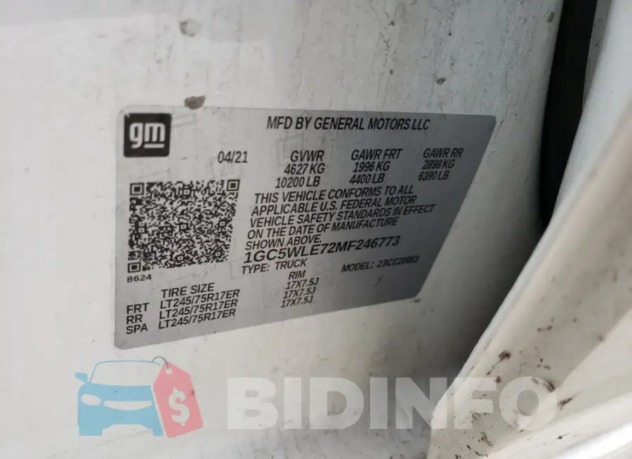 1GC5WLE72MF246773 Photo# 12