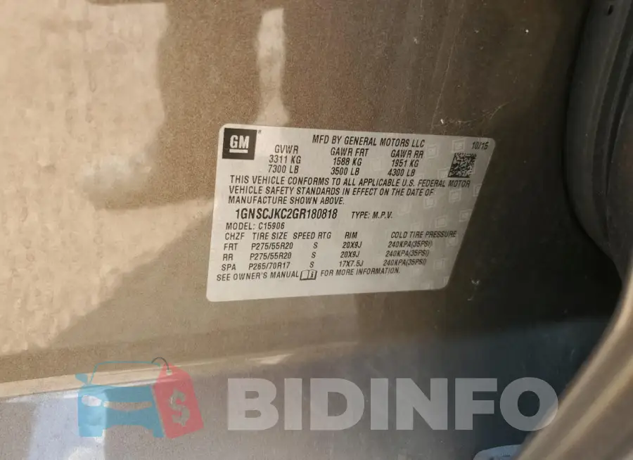 1GNSCJKC2GR180818 Photo# 13